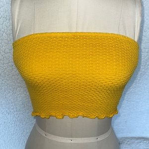 Yellow honey cone tube top Size Small/Medium Forever 21